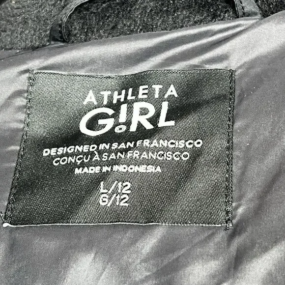 Athleta Girl Jacket Girls Size Large 12 Black So Down Puffer Jacket Insulated